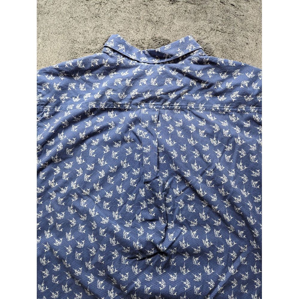 Eddie Bauer Short Sleeve Button Up Shirt Men's Size 2XL Blue - Picture 9 of 10